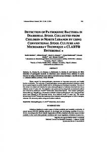 detection of pathogenic bacteria in diarrheal stool collected from ...