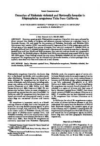 Detection of Rickettsia rickettsii and Bartonella henselae in ... - BioOne