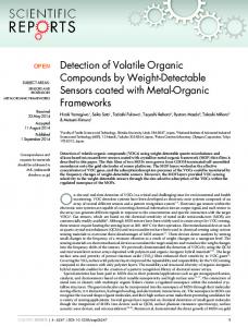 Detection of Volatile Organic Compounds by Weight ... - Nature