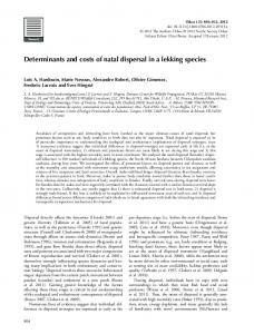 Determinants and costs of natal dispersal in a ... - Olivier Gimenez