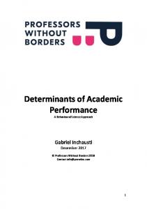 Determinants of Academic Performance