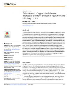 Determinants of aggressive behavior: Interactive ... - Semantic Scholar