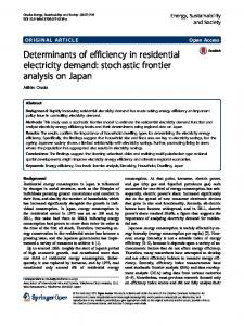 Determinants of efficiency in residential electricity demand - Energy ...