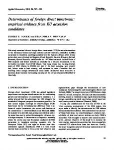 Determinants of foreign direct investment ... - Middlebury College