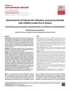 Determinants of Iodised salt utilisation among households ... - DergiPark