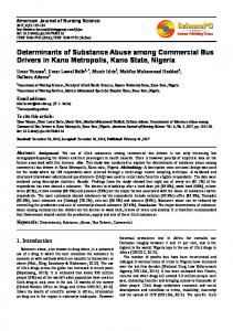 Determinants of Substance Abuse among ...