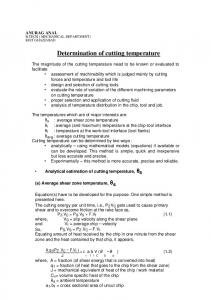 Determination of cutting temperature