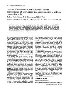 determination of DNA-repair and recombination in cultured - NCBI