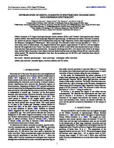 determination of orbital elements of spectroscopic ... - IOPscience