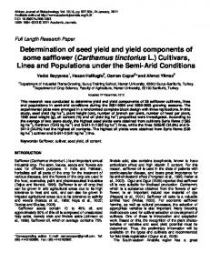 Determination of seed yield and yield ... - Academic Journals