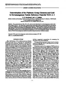 Determination of the Platinum-Group Elements and ... - Springer Link