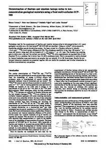 Determination of thorium and uranium isotope ratios ...