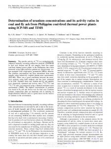 Determination of uranium concentrations and its activity ratios in coal