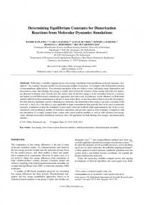 Determining Equilibrium Constants for Dimerization Reactions from ...