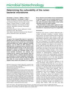 Determining the culturability of the rumen ... - Wiley Online Library