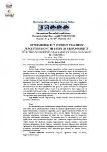 determining the student teachers' perceptions on the sense of ...