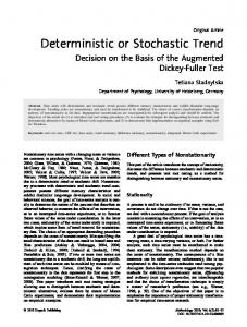 Deterministic or Stochastic Trend - Hogrefe eContent