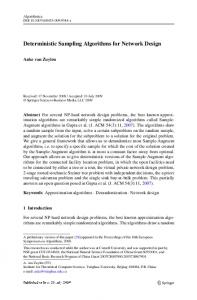 Deterministic Sampling Algorithms for Network ... - Semantic Scholar