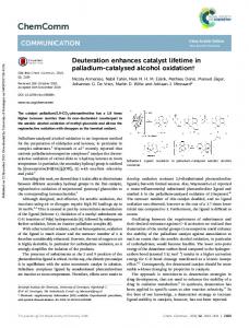 Deuteration enhances catalyst lifetime in palladium