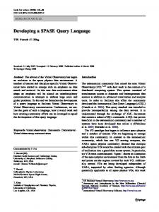 Developing a SPASE Query Language - Springer Link