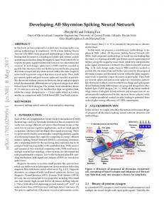 Developing All-Skyrmion Spiking Neural Network - arXiv