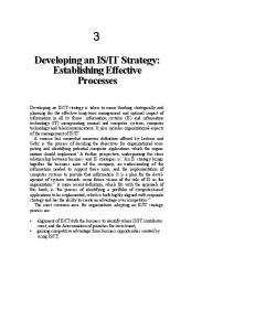 Developing an IS/IT Strategy: Establishing Effective Processes