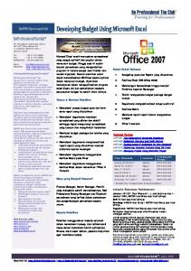 Developing Budget Using MS Excel