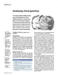 Developing clinical guidelines - NCBI