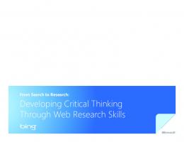 Developing Critical Thinking Through Web Research Skills