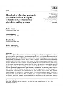 Developing effective academic accommodations in ... - SAGE Journals