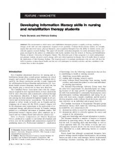 Developing information literacy skills in nursing