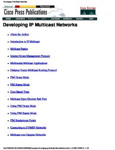 Developing IP Multicast Networks - MIK