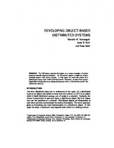 developing object-based distributed systems