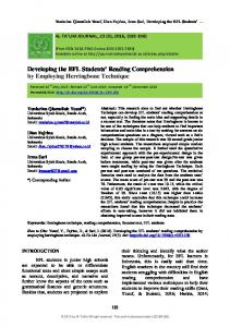 Developing the EFL Students' Reading