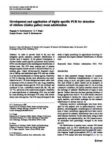 Development and application of highly specific PCR for detection of ...