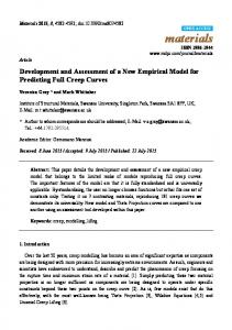 Development and Assessment of a New Empirical Model for ... - MDPI