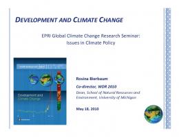 DEVELOPMENT AND CLIMATE CHANGE