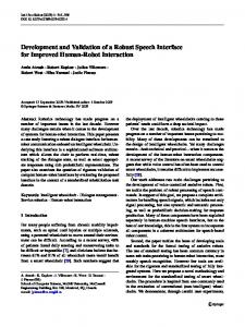 Development and Validation of a Robust Speech ... - Springer Link