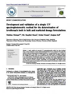 Development and validation of a simple UV