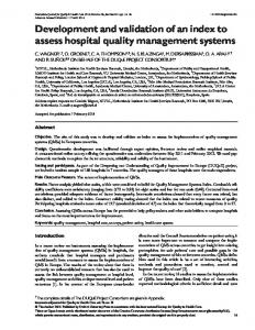 Development and validation of an index to assess hospital quality ...