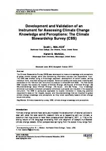 Development and Validation of an Instrument for Assessing Climate