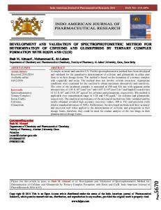 development and validation of spectrophotometric ...