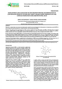 development and validation of spectrophotometric determination of