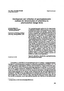 Development and validation of spectrophotometric methods for ...