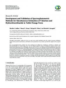 Development and Validation of Spectrophotometric Methods for ...