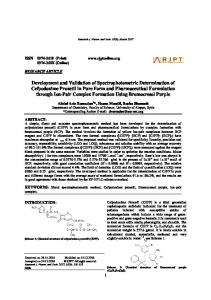 Development and Validation of Spectrophotometric