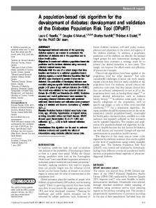 development and validation of the Diabetes