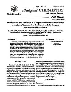 Development and validation of UV spectrophotometric method for