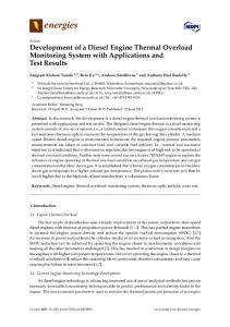 Development of a Diesel Engine Thermal Overload Monitoring ... - MDPI