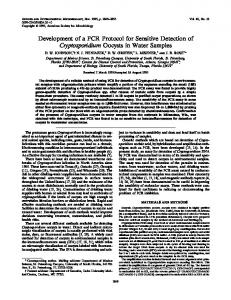 Development of a PCR Protocol for Sensitive Detection of ...